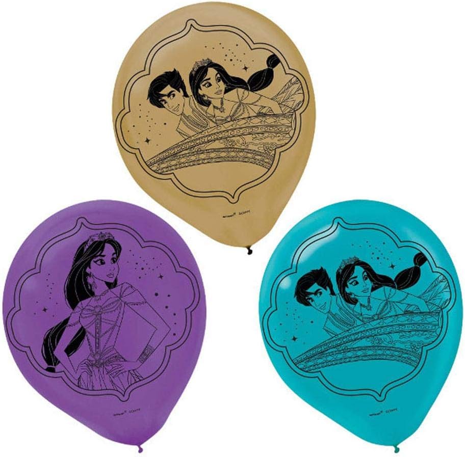 Disney Aladdin 12" Assorted Colors Printed Latex Balloons, 6 Ct.