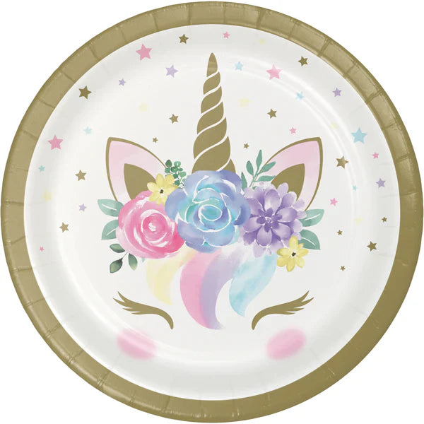 Unicorn Baby 7" Paper Plates 8ct