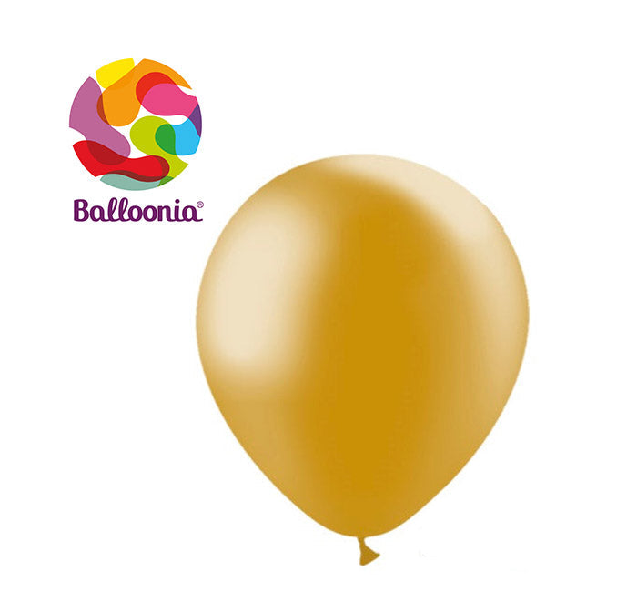 Balloonia 12" Latex Metallic Gold 50ct