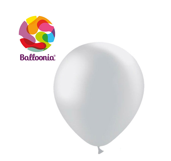 Balloonia 12" Latex Metallic Silver 50ct