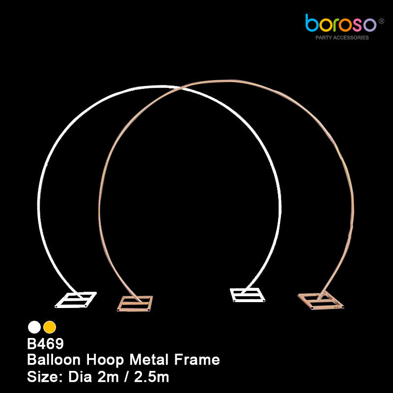 B469W-2622 Borosino Balloon Hoop Metal Frame 1ct White