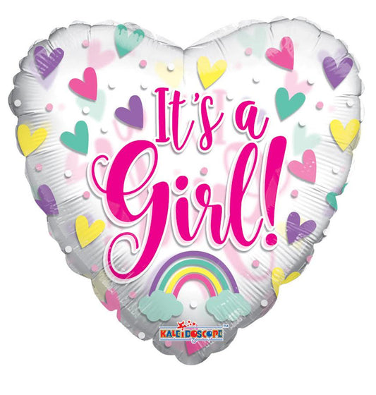 ConverUSA 18" It's A Girl Clear Heart Balloon