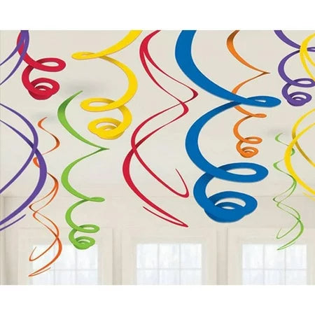 Rainbow Swirl Decoration 12pc