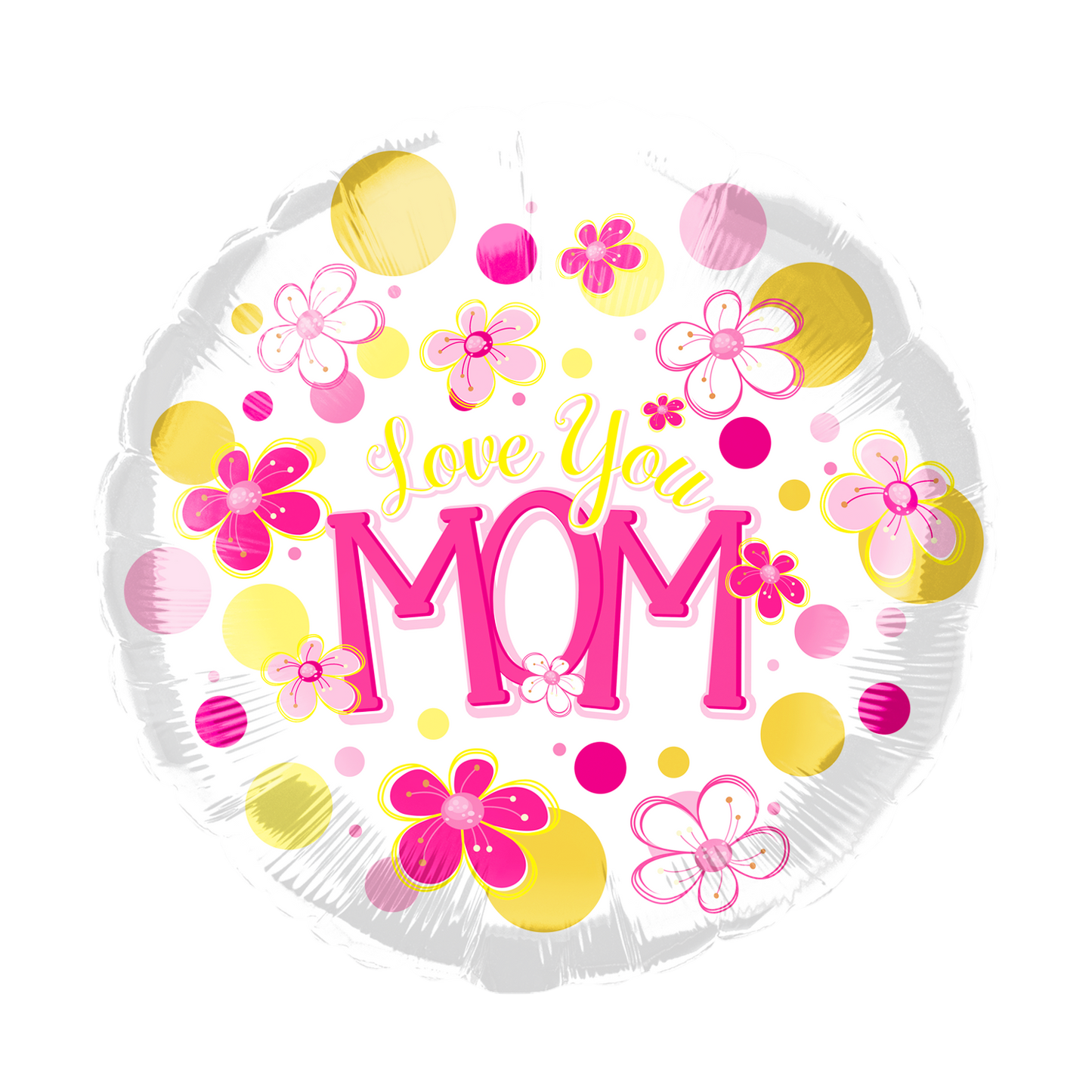 Party America 18" Love You Mom Flowers and Dots Balloon Pack of 50