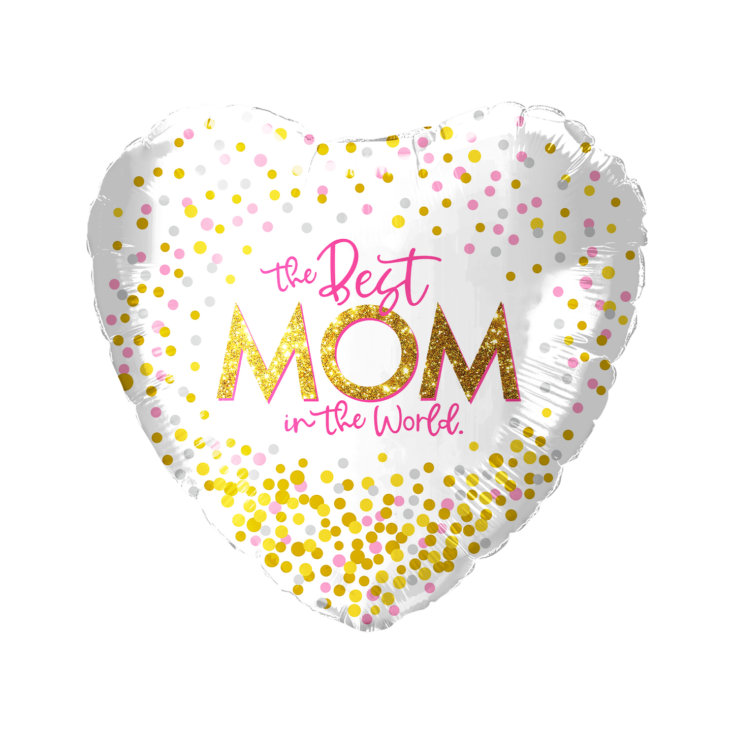 Party America 18" The Best Mom in the World Confetti Heart Balloon