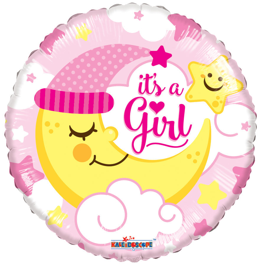 Conver USA 18" It's A Girl Moon and Star Balloon