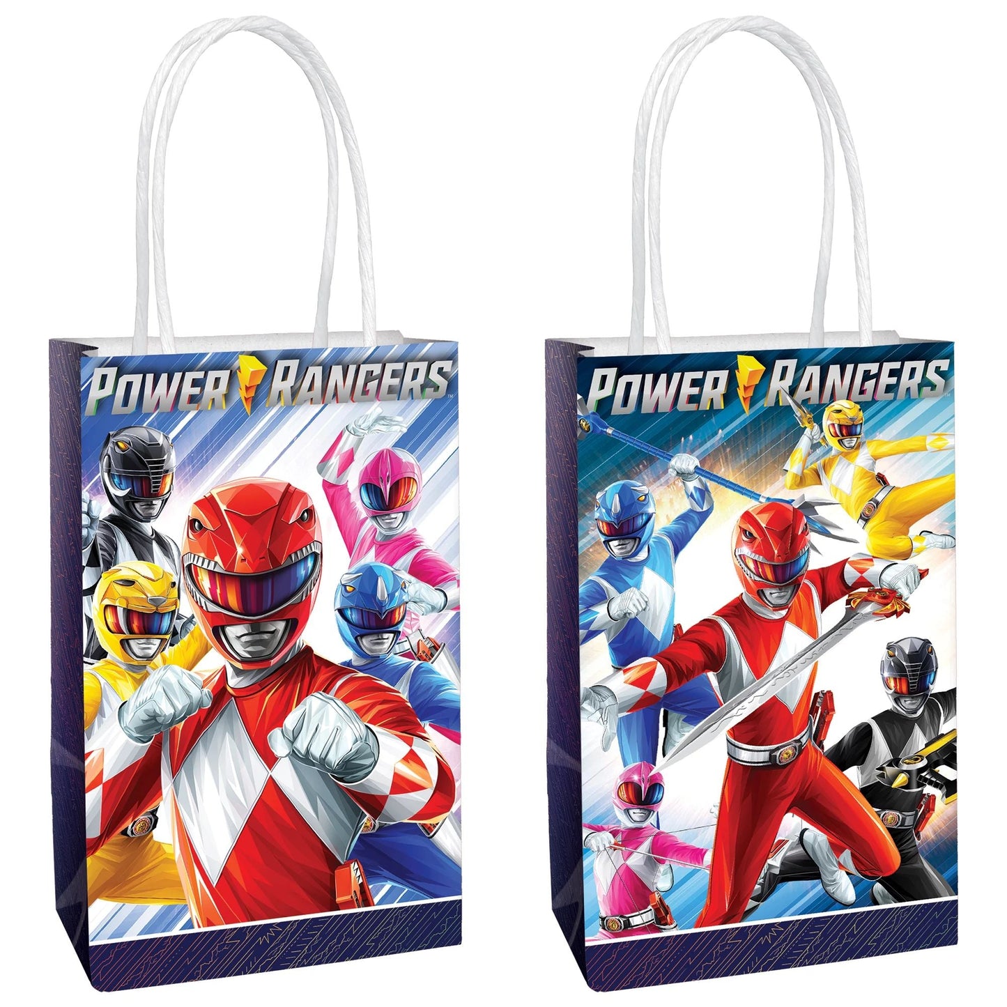 Power Rangers Classic Printed Paper Kraft Bags 8ct