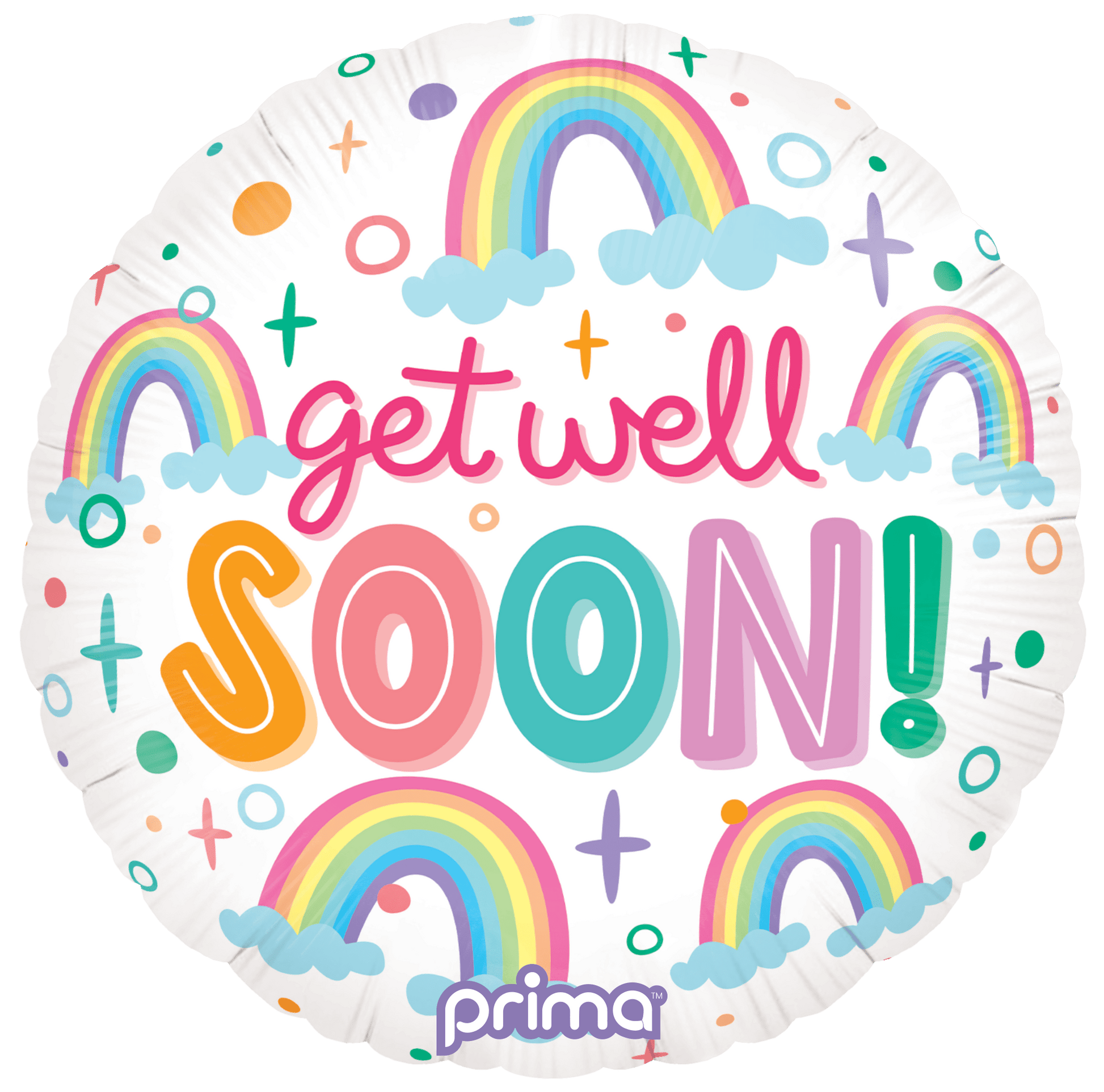 18” Round Get Well Soon Rainbows