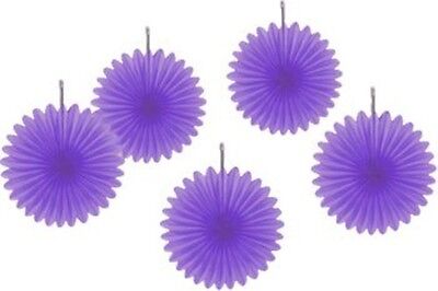 Purple Mini Hanging Fans 5ct