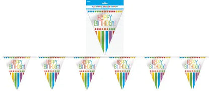 Rainbow Birthday Flag Banner 12ft