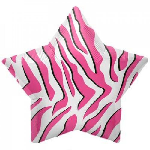 NorthStar 22" Pink Zebra Star Balloon