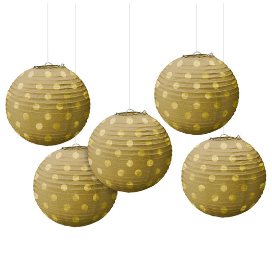 Mini Gold Hot Stamp Lanterns 5pc