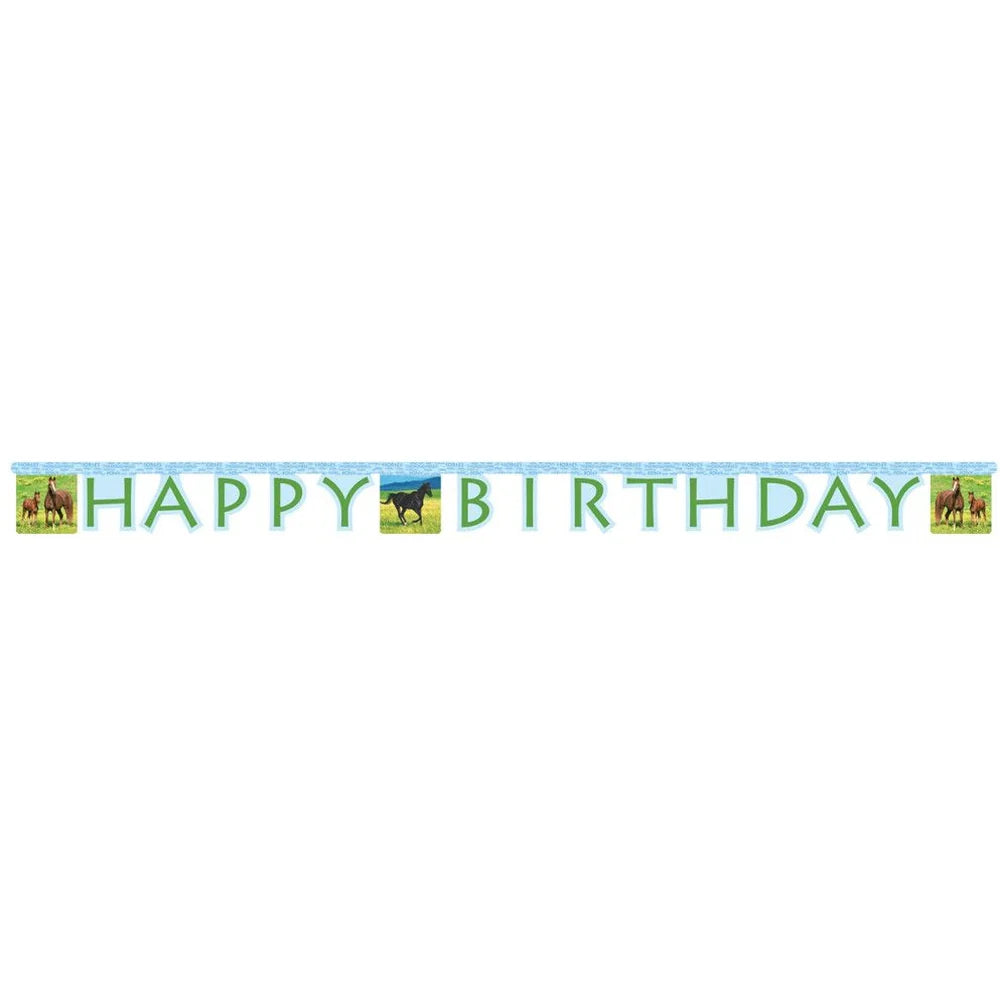 Wild Horses Happy Birthday Banner 8ft