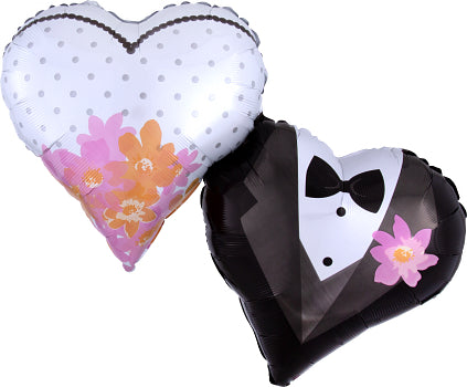 Anagram 30" Wedding Couple Hearts Balloon