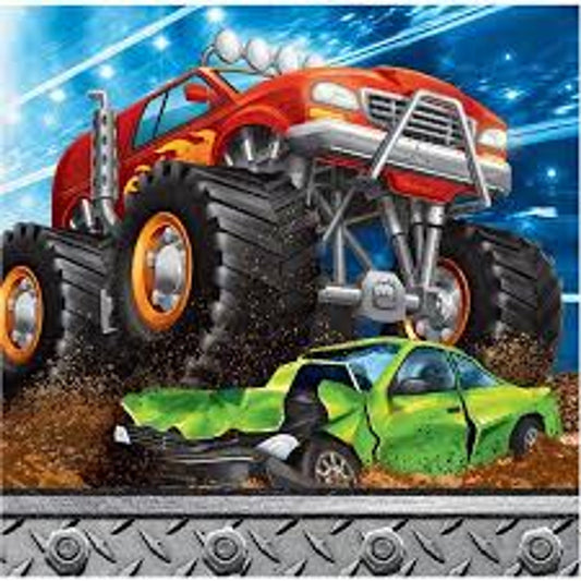 Monster Truck Rally Beverage Napkins 16ct