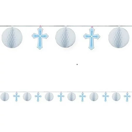 Christening  Blue Honeycomb Garland 12ft