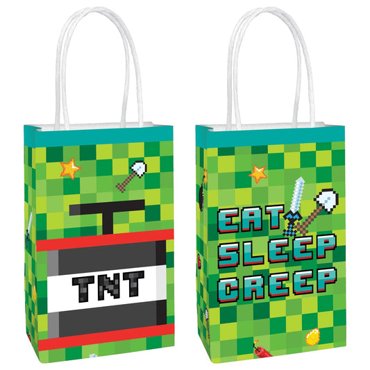 Pixel Party Kraft Bag 8ct