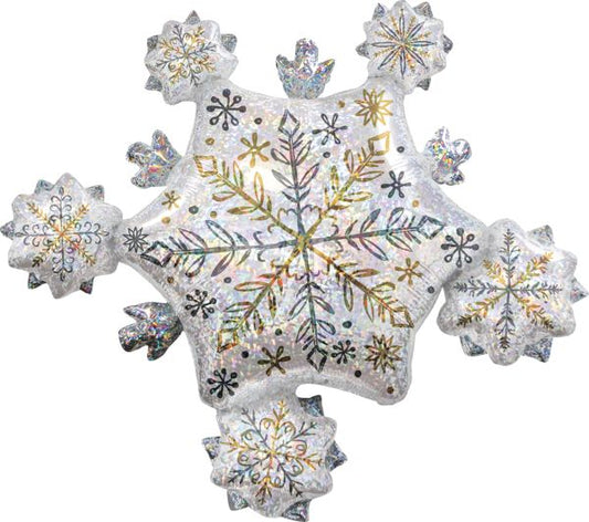 Anagram 32" Snowflake Supershape Foil Balloon 1ct