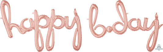 Anagram happy B.day Phrase Rose Gold Balloon