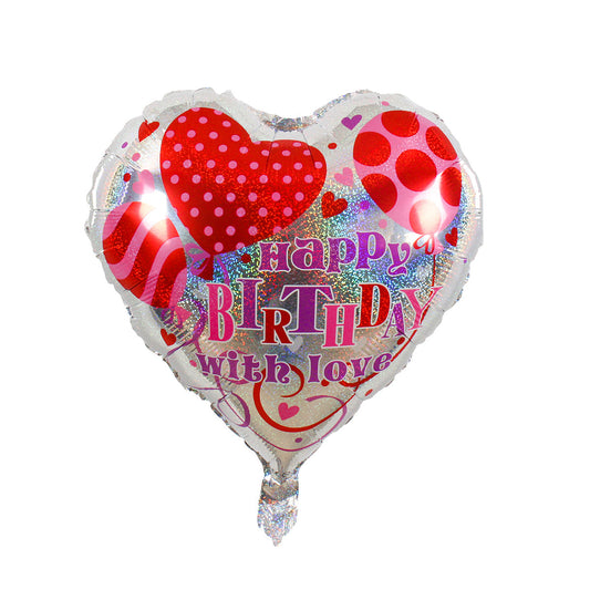 Party America 18" Happy Birthday With Love Heart Balloon