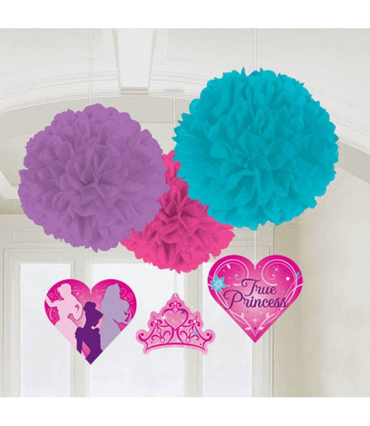 Disney Princess Fluffy Decorations w/ Cutouts 3ct