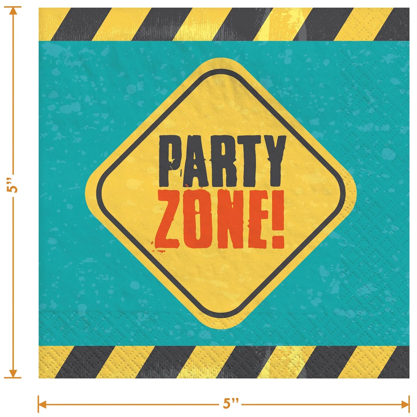 Construction Party Zone Beverage Napkins 16ct