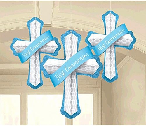 Blue Honeycomb Cross 3pc