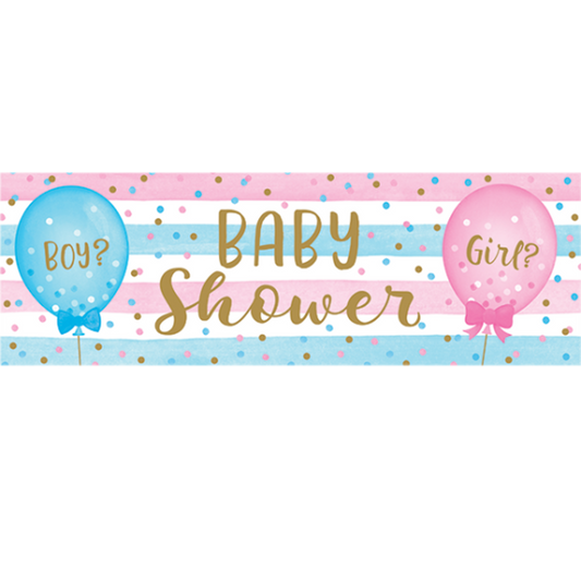 Gender Reveal Balloons Giant Party Banner