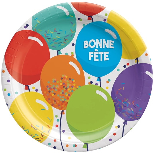 Bonne Fete 9" Round Plates 8ct