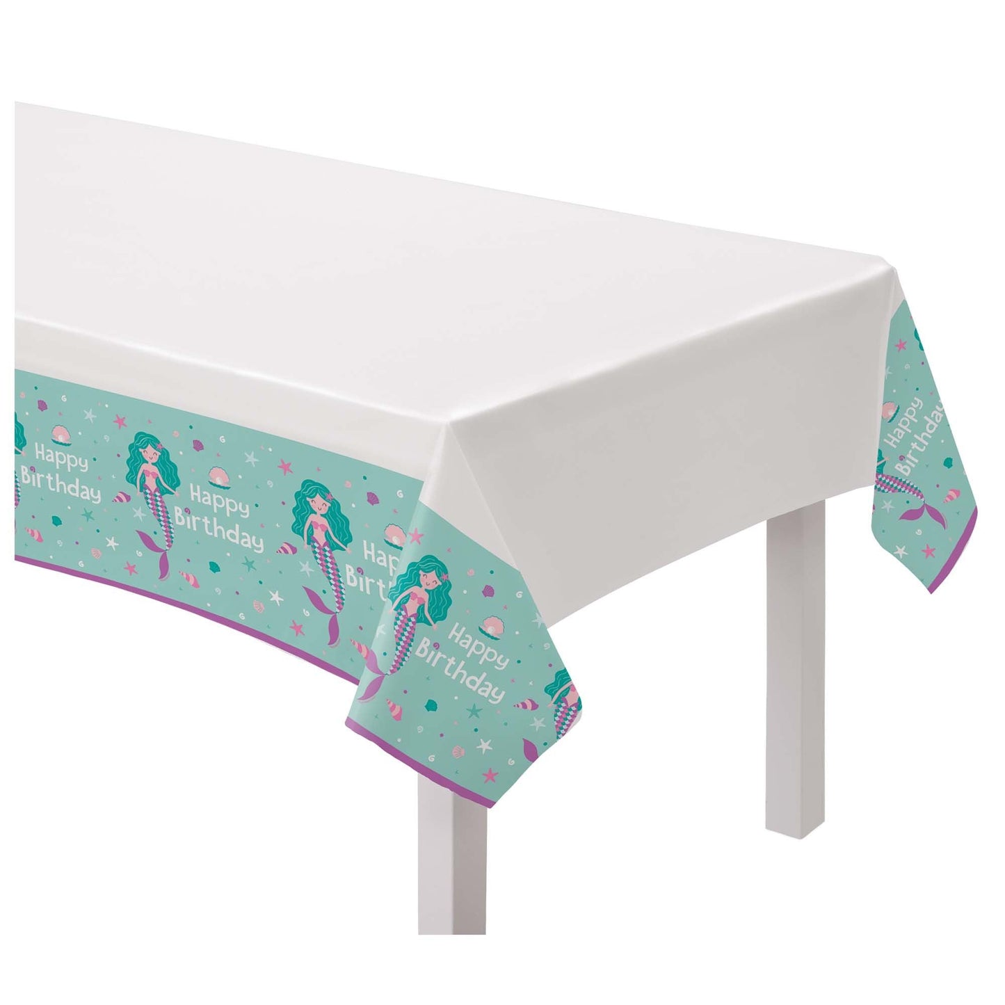 Birthday Mermaid Plastic Table Cover