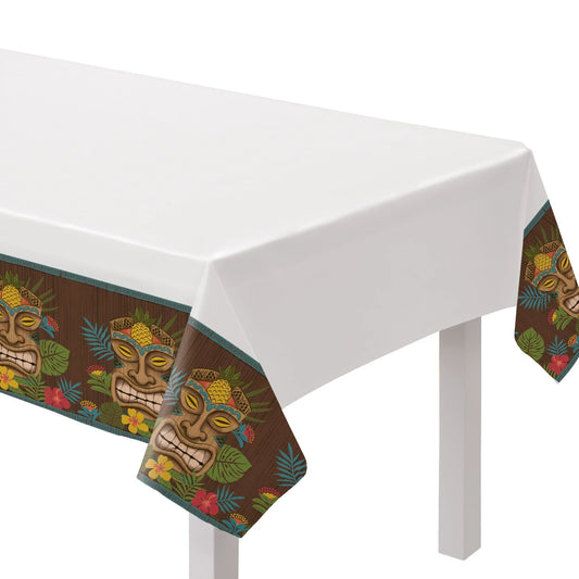 Vintage Tiki Plastic Table Cover 3PC