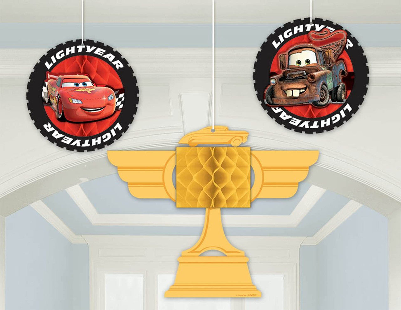 Disney's Cars Honeycomb Decorations 3pc