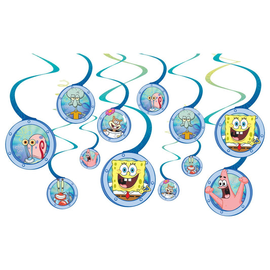 SpongeBob© Spiral Decorations 12pc