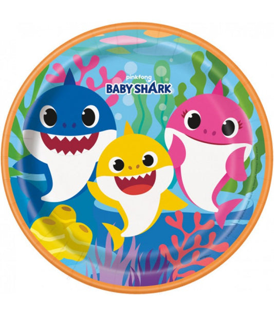 Baby Shark Round 9" Dinner Plates 8ct