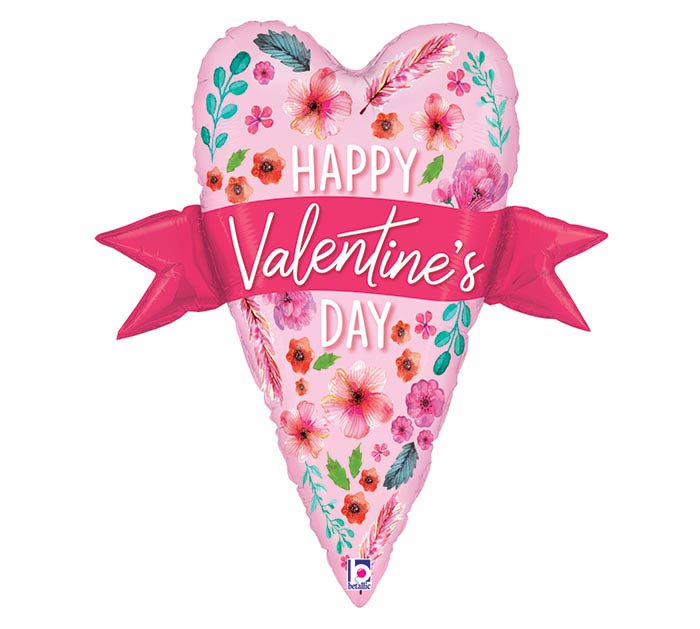 Betallic 29" Valentine Banner Heart Foil Balloon