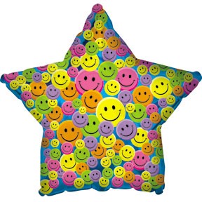 CTI 18" Many Smiley Faces Star Balloon