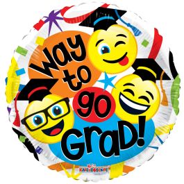 ConverUSA 18" Smiley Grads Way To Go! Balloon-Flat