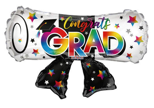 ConverUSA 28" Grad Diploma Multicolor Balloon