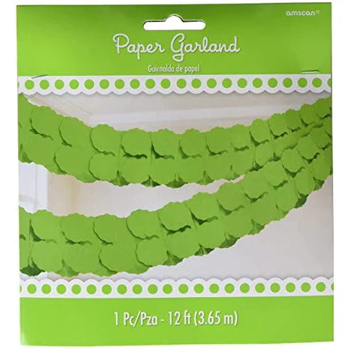 Green Paper Garland 12ft 1ct