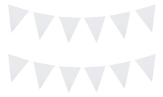 White Pennant Banner 24pc