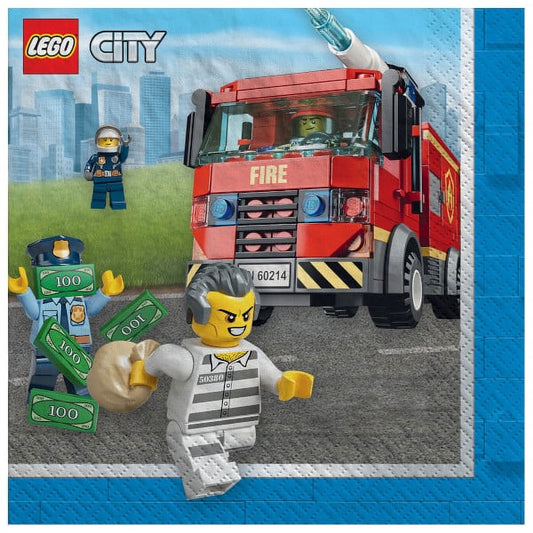 Lego City Beverage Napkins 16ct