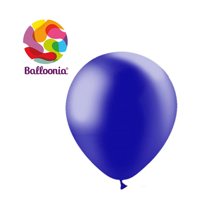 Balloonia 12" Latex Metallic Navy 50ct