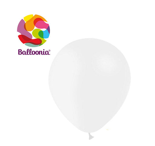 Balloonia 12" Latex Metallic White 50ct