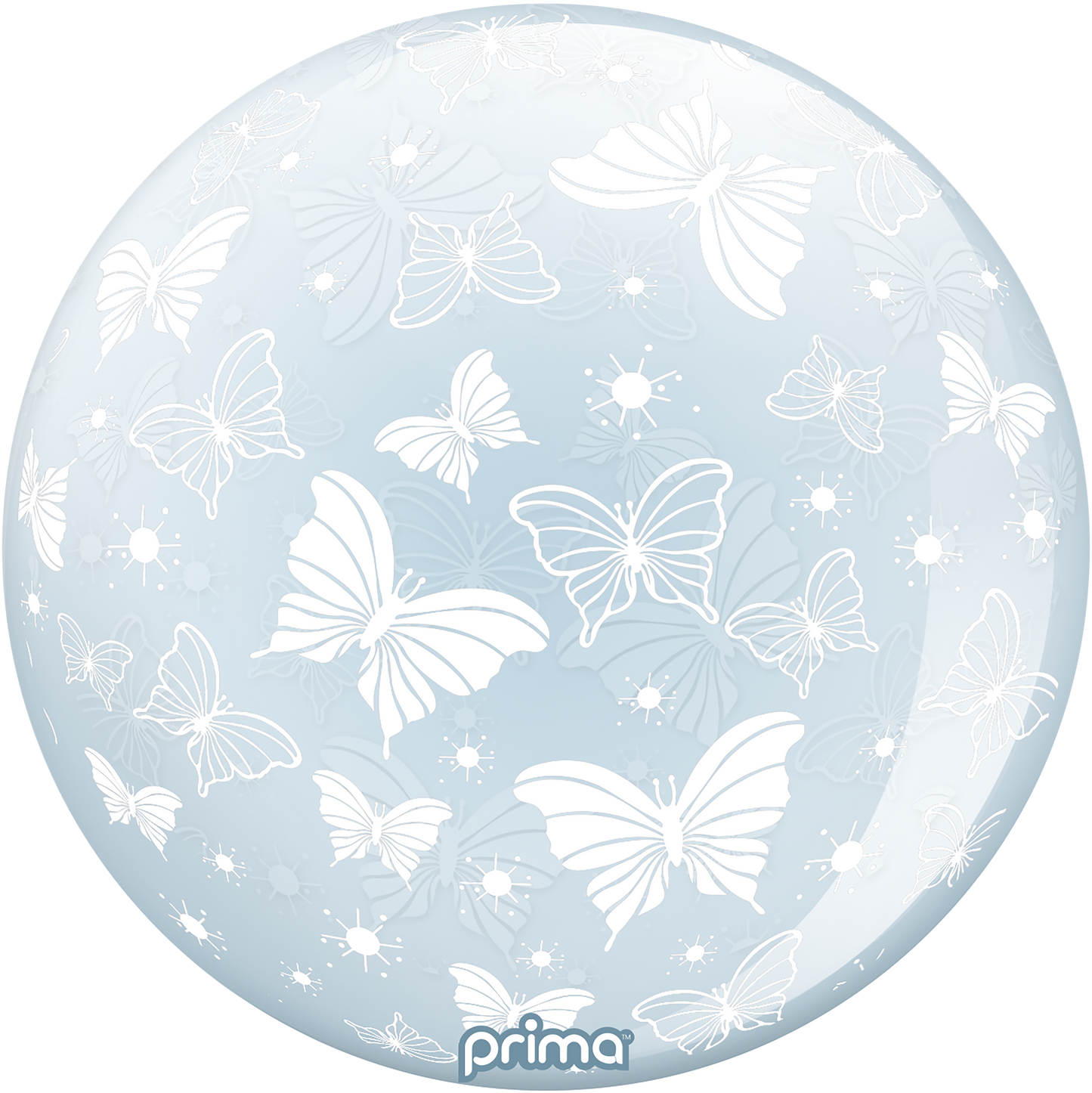 20” White Butterflies Sphere