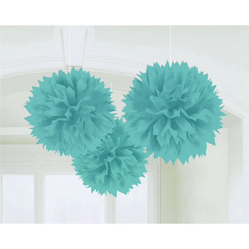 Robin's Egg Blue Fluffy Decoration 3pc