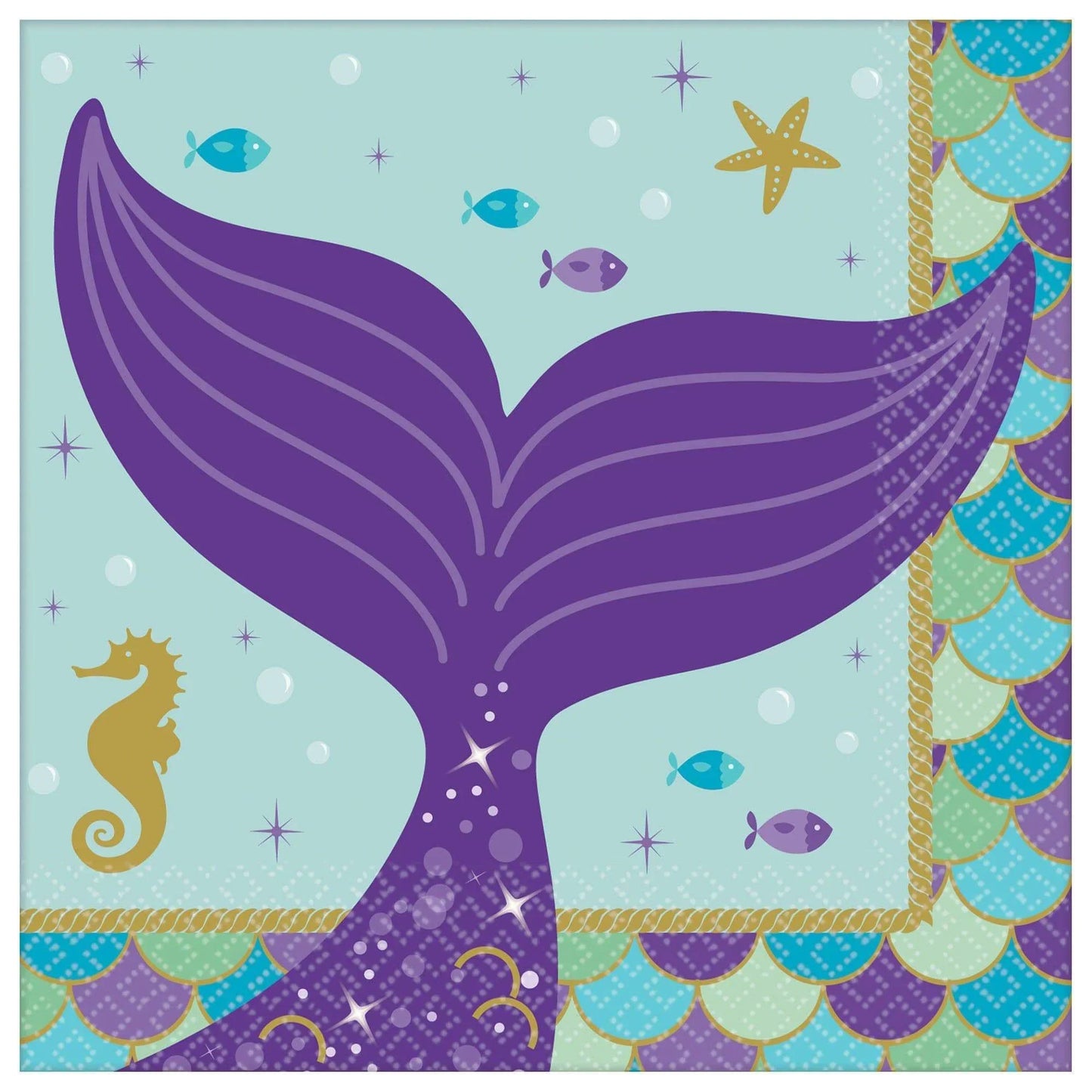 Mermaid Wishes Beverage Napkins 16ct