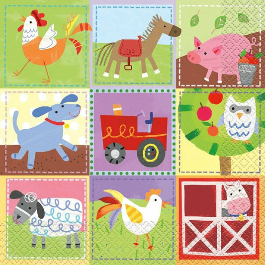 Farm Animals Paper Luncheon Napkins 16ct