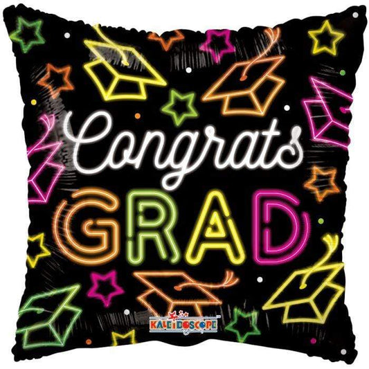 ConverUSA 18" Congrats Grad Neon Caps Balloon-Flat