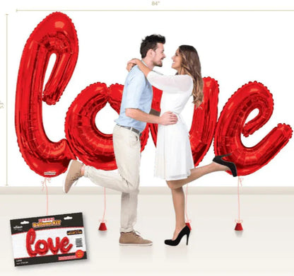 Conver USA "Love" Script Jumbo Foil Balloon Kit 53 x 84in