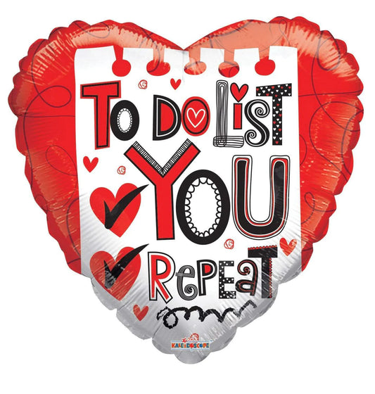 ConverUSA 18" To Do List: Love You Balloon